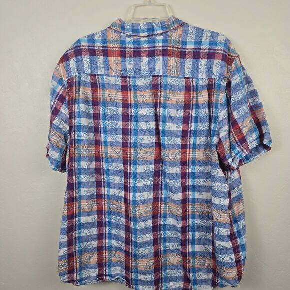 Tommy Bahama Blue 100 % Linen Camp Shirt Button Down Mens Hawaiian Tropical XL - Picture 12 of 12